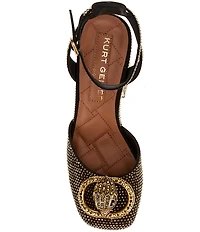 Kurt Geiger London Chelsea Crystal Embellished Logo Ornament Ankle Wrap Platform Pumps