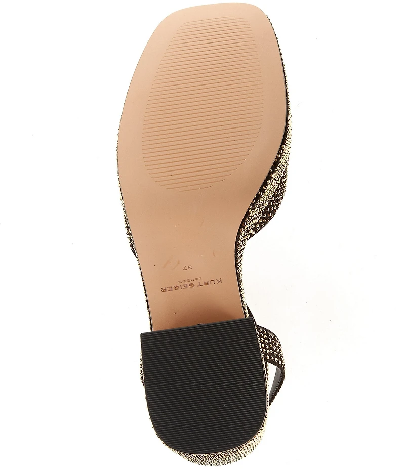 Kurt Geiger London Chelsea Crystal Embellished Logo Ornament Ankle Wrap Platform Pumps