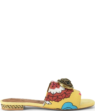 Kurt Geiger London Chelsea Crystal Embellished Ornament Flat Slide Sandals