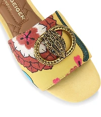 Kurt Geiger London Chelsea Crystal Embellished Ornament Flat Slide Sandals