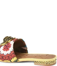Kurt Geiger London Chelsea Crystal Embellished Ornament Flat Slide Sandals