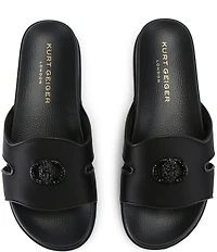 Kurt Geiger London Chelsea Eagle Head Logo Cut-Out Slide Sandals