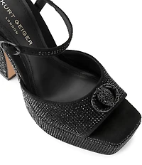 Kurt Geiger London Chelsea Embellished Ankle Strap Peep Toe Platform Dress Sandals