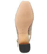 Kurt Geiger London Chelsea Crystal Embellished Houndstooth Logo Ornament Slingback Pumps