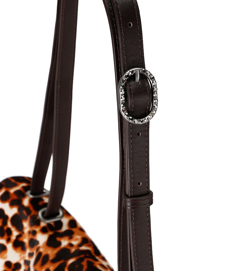 Kurt Geiger London Chelsea Cheetah Print Large Slouch Flap Shoulder Bag