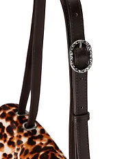 Kurt Geiger London Chelsea Cheetah Print Large Slouch Flap Shoulder Bag