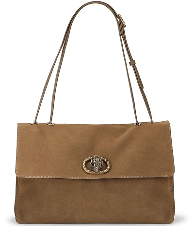 Kurt Geiger London Chelsea Large Suede Slouch Flap Shoulder Bag