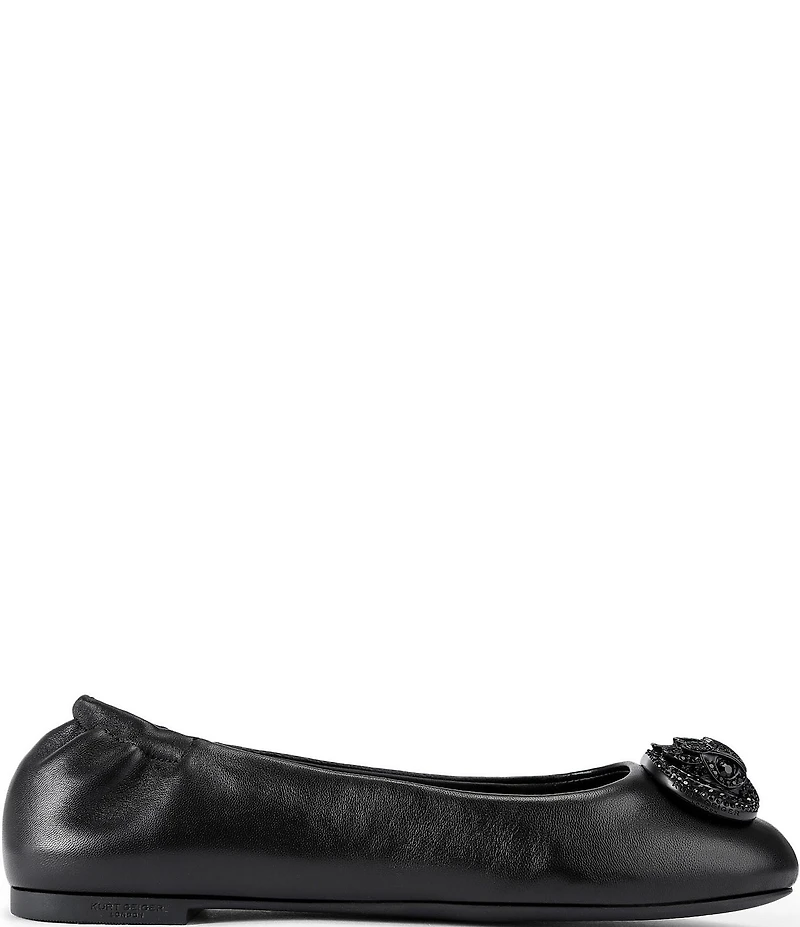 Kurt Geiger London Chelsea Leather Logo Ballerina Flats