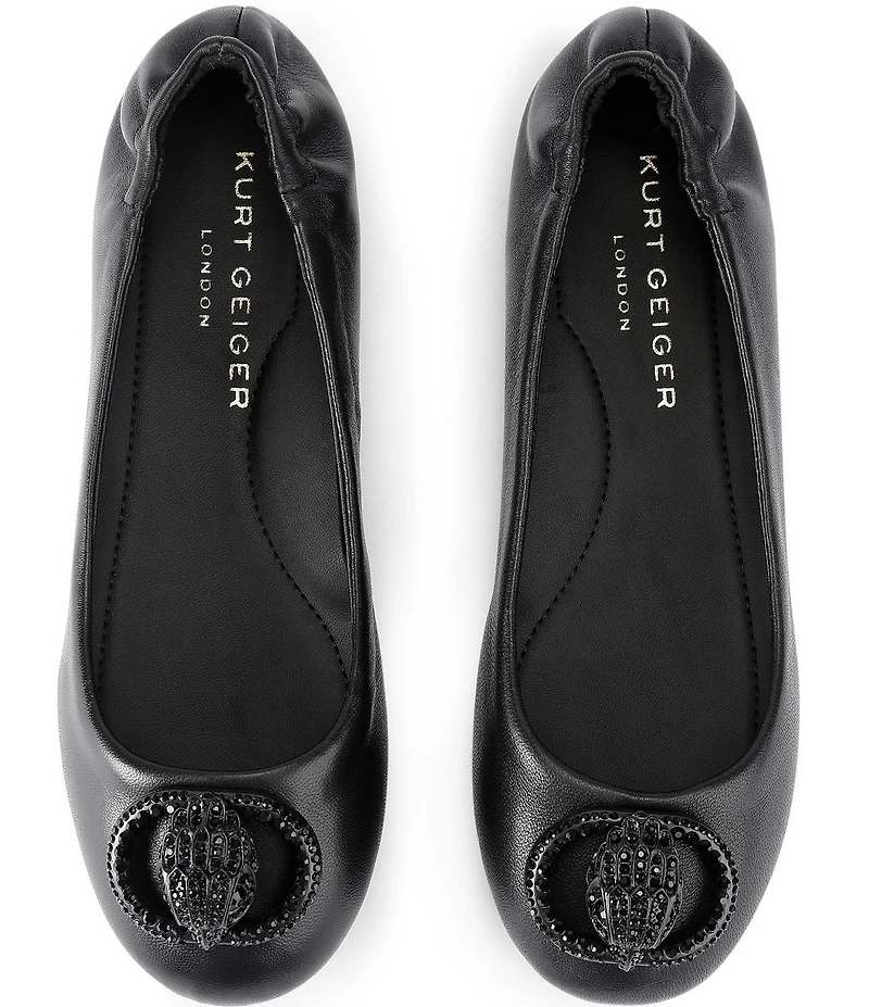 Kurt Geiger London Chelsea Leather Logo Ballerina Flats