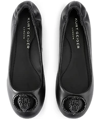 Kurt Geiger London Chelsea Leather Logo Ballerina Flats