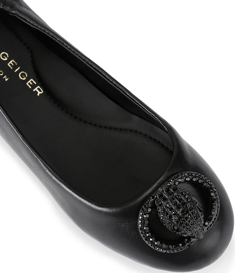 Kurt Geiger London Chelsea Leather Logo Ballerina Flats