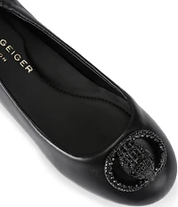 Kurt Geiger London Chelsea Leather Logo Ballerina Flats