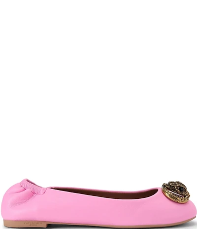 Kurt Geiger London Chelsea Leather Logo Ballerina Flats
