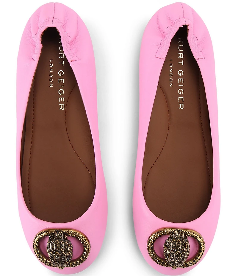 Kurt Geiger London Chelsea Leather Logo Ballerina Flats