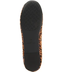 Kurt Geiger London Chelsea Leopard Print Suede Logo Ornament Ballerina Flats
