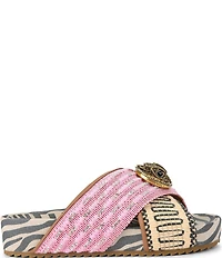 Kurt Geiger London Chelsea Mixed Media Cross Strap Platform Slide Sandals
