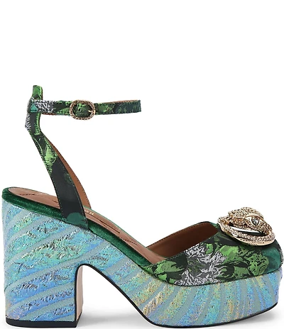 Kurt Geiger London Chelsea Multi Floral Jacquard Platform Pumps
