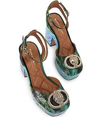 Kurt Geiger London Chelsea Multi Floral Jacquard Platform Pumps
