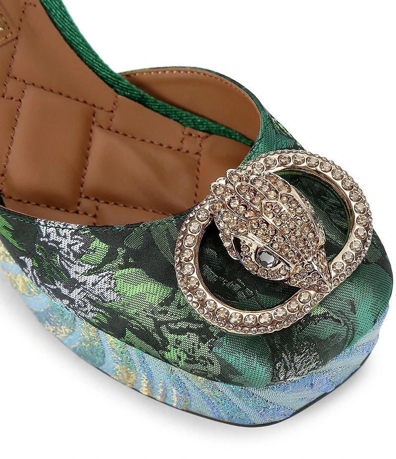 Kurt Geiger London Chelsea Multi Floral Jacquard Platform Pumps
