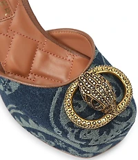Kurt Geiger London Chelsea Paisley Denim Ankle Strap Platform Pumps