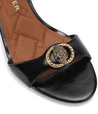 Kurt Geiger London Chelsea Patent Leather Logo Ornament Ankle Strap High Sandals