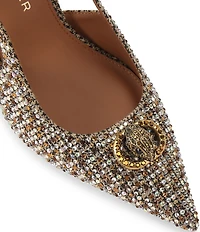 Kurt Geiger London Chelsea Point Crystal Embellished Slingback Pumps