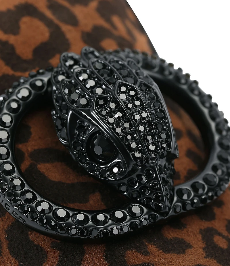 Kurt Geiger London Chelsea Leopard Print Logo Ornament Point Toe Loafers