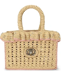 Kurt Geiger London Chelsea Ruffle Straw Tote Bag