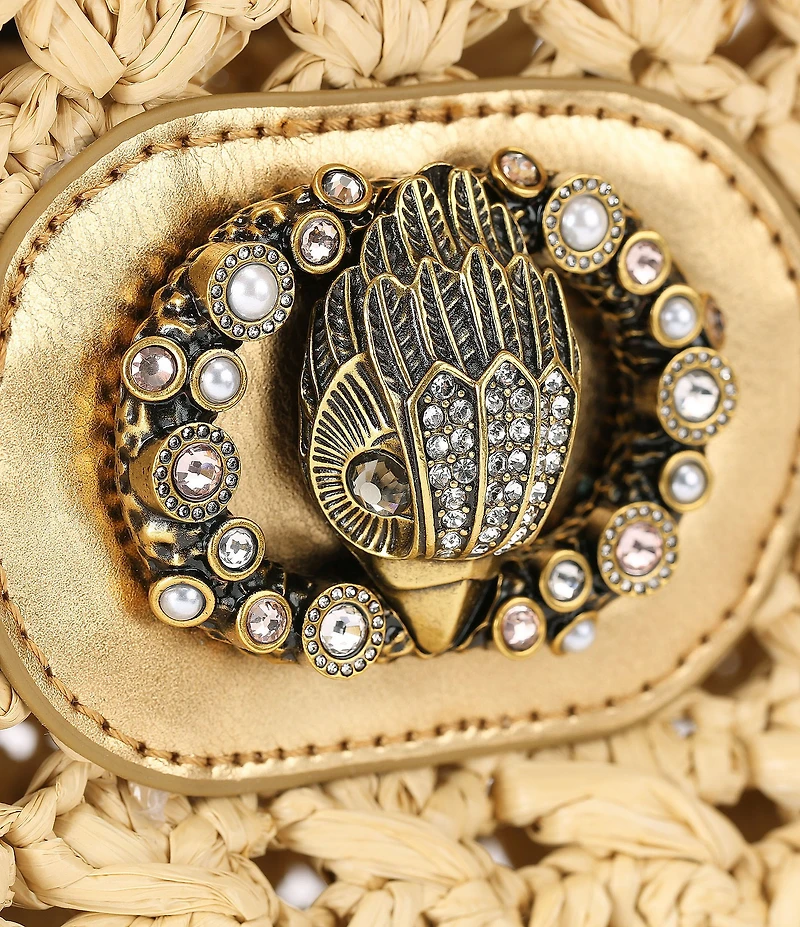 Kurt Geiger London Chelsea Ruffle Straw Tote Bag