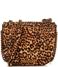 Kurt Geiger London Chelsea Leopard Print Haircalf Saddle Crossbody Bag