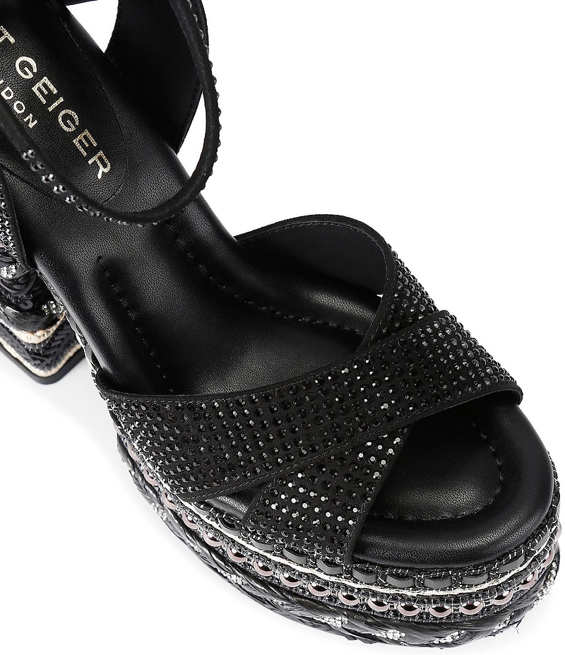 Kurt Geiger London Chelsea Scarf Embellished Platform Sandals
