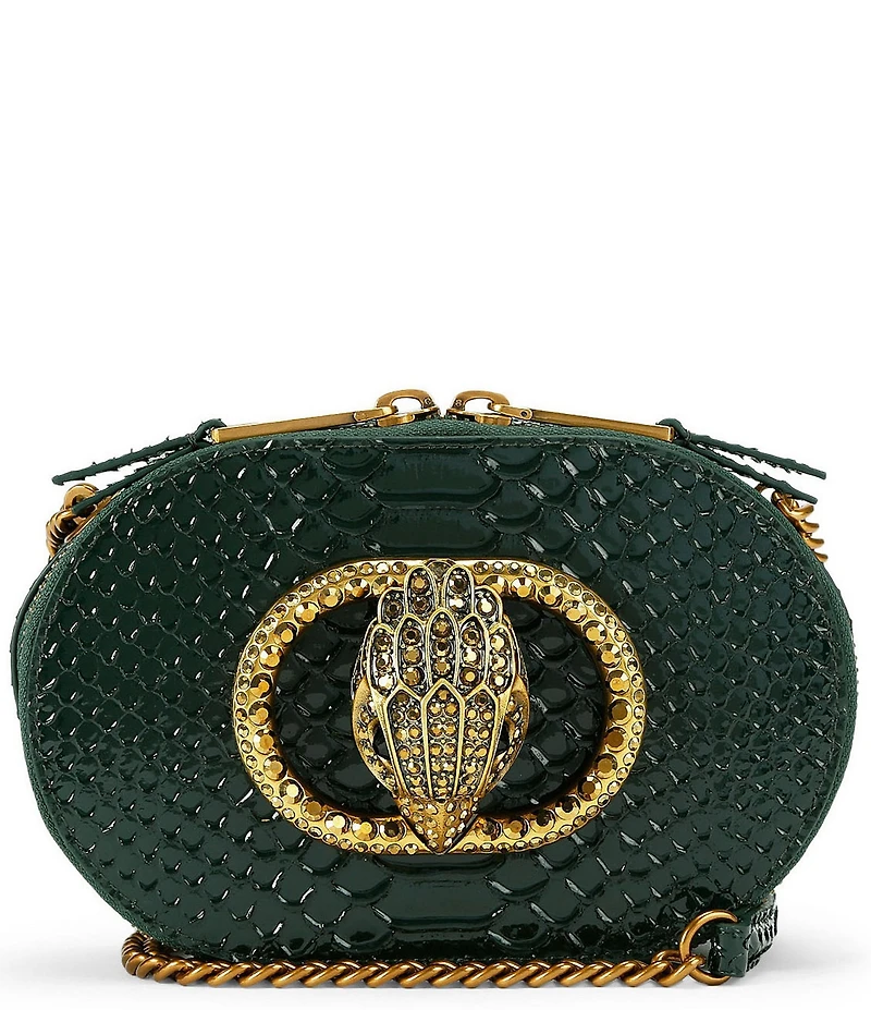 Kurt Geiger London Chelsea Small Snake Print Camera Crossbody Bag