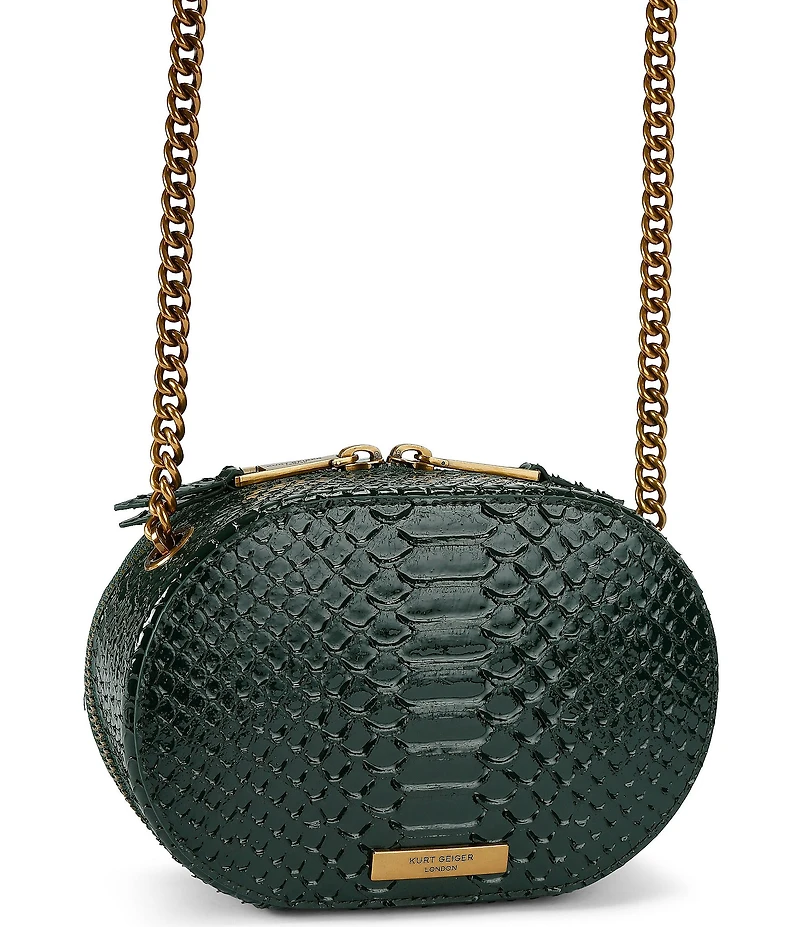 Kurt Geiger London Chelsea Small Snake Print Camera Crossbody Bag