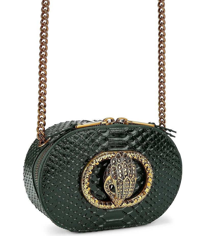 Kurt Geiger London Chelsea Small Snake Print Camera Crossbody Bag