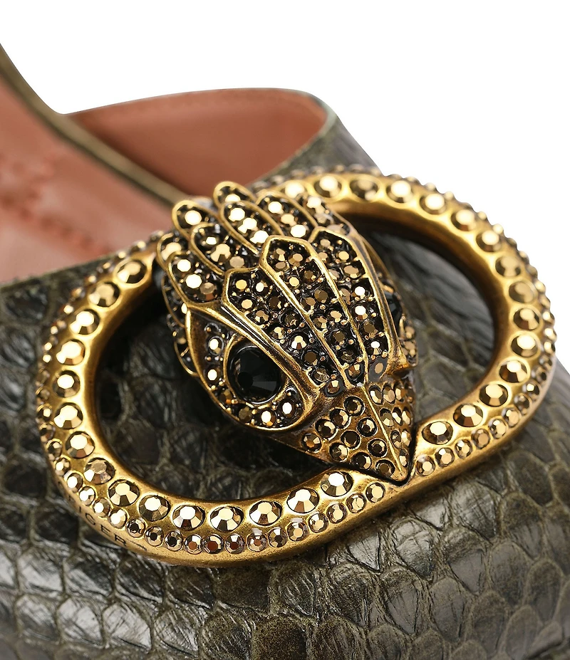 Kurt Geiger London Chelsea Snake Closed Ankle Strap Platform Pumps