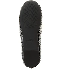 Kurt Geiger London Chelsea Snake Print Patent Leather Logo Ornament Ballerina Flats