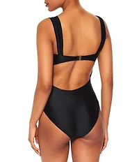 Kurt Geiger London Chelsea Solid Sweetheart Neck Cut-Out Tank One Piece Swimsuit