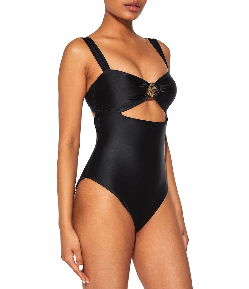 Kurt Geiger London Chelsea Solid Sweetheart Neck Cut-Out Tank One Piece Swimsuit