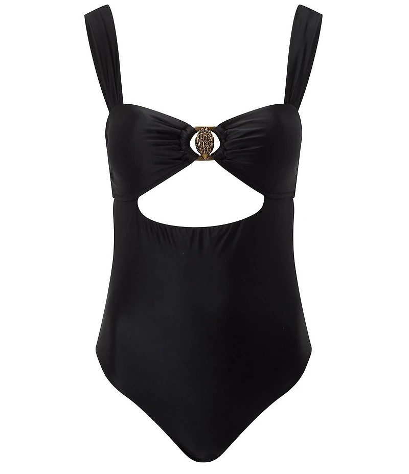Kurt Geiger London Chelsea Solid Sweetheart Neck Cut-Out Tank One Piece Swimsuit