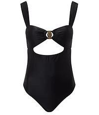 Kurt Geiger London Chelsea Solid Sweetheart Neck Cut-Out Tank One Piece Swimsuit