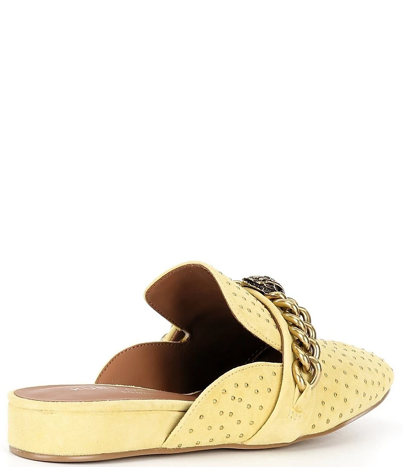 Kurt Geiger London Chelsea Suede Stud Embellished Chain Hardware Mules