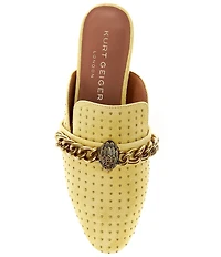 Kurt Geiger London Chelsea Suede Stud Embellished Chain Hardware Mules