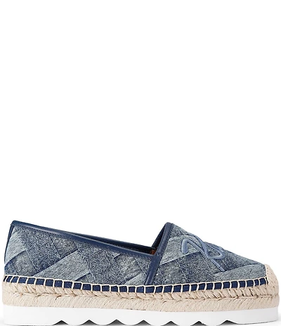 Kurt Geiger London Chelsea Woven Logo Slip On Espadrille Loafers