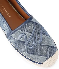Kurt Geiger London Chelsea Woven Logo Slip On Espadrille Loafers