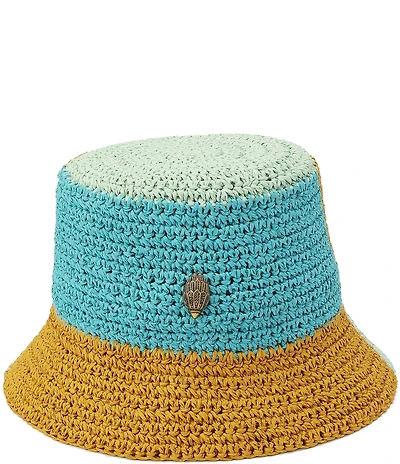 Kurt Geiger London Colorblock Raffia Crochet Bucket Hat