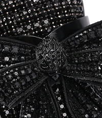 Kurt Geiger London Crystal Embellished Bow Leather Loafers