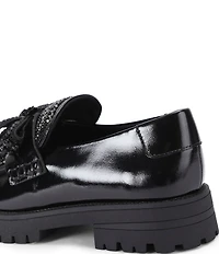 Kurt Geiger London Crystal Embellished Bow Leather Loafers