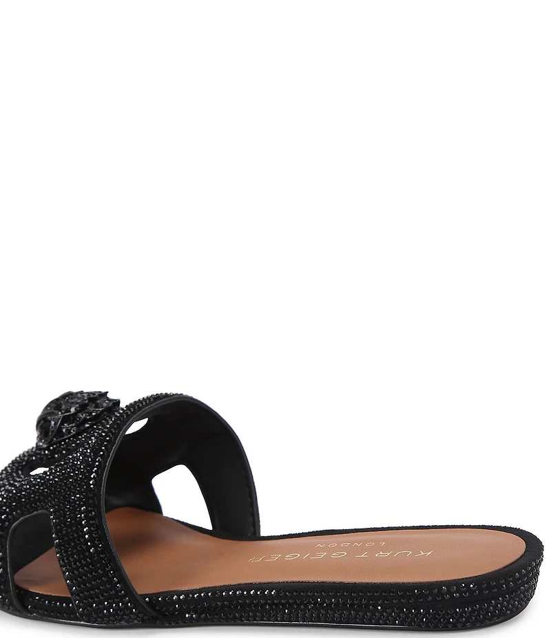 Kurt Geiger London Crystal Embellished Eagle Cut Out Sandals