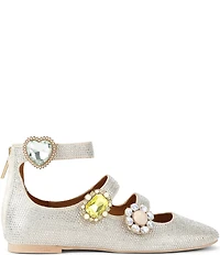 Kurt Geiger London Crystal Embellished Jewel Ornamented Gladiator Mary Jane Ballet Flats