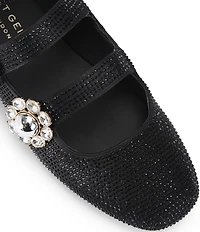 Kurt Geiger London Crystal Embellished Jewel Ornamented Gladiator Mary Jane Ballet Flats